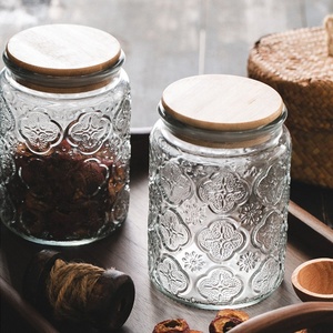 Hộp Đựng Thực Phẩm Nhà Bếp Họa Tiết Chạm Khắc Hoa Lớn 700Ml 24Oz Sang Trọng Độc Đáo Lọ Đựng Tro Có Nắp Gỗ Keo - Product Image 2