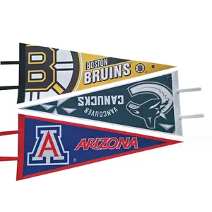 Custom Printing Pennant Sports Team College Banner Cheap Outdoor Decoration Triangle Camping Felt Pennant