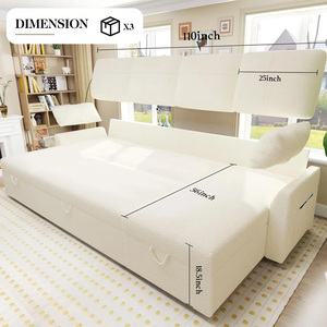 Juego de sofá <span class=keywords><strong>cama</strong></span> extraíble para sala de estar europeo Relax, muebles de cuatro asientos de lino suave con funda, Canape Beige, sofá <span class=keywords><strong>cama</strong></span> extraíble para dormir - Product Image 6
