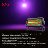 IP65 Wasserdichtes RGB & Weißes LED-Stroboskoplicht mit 420 Stück 1,5W+140 Stück 5W LEDs DMX512-Steuerung CRI95 16-Bit-Dimmung
