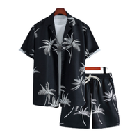 Ensemble décontracté d'été neuf pour homme, style européen et américain, en tricot à séchage rapide, avec chemise à col et short assorti, vente en gros sur mesure