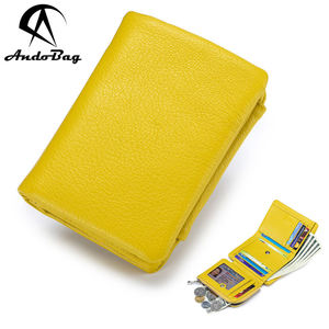 Portefeuilles courts AndoBag pour femmes en cuir de vache véritable, porte-cartes, pince à billets, porte-monnaie tendance 3040 - Product Image 1