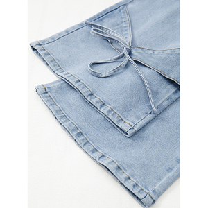 Dear-Lover Großhandel DDP Versand High Waist Fashion Denim <span class=keywords><strong>Jeans</strong></span> Hose Bowknot Dekor Cargo Boyfriend <span class=keywords><strong>Jeans</strong></span> für Frauen