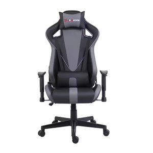 Fauteuil de Gaming Confortable en Similicuir Gris Moderne pour Ordinateur, Siège <span class=keywords><strong>Gamer</strong></span> Pas Cher avec <span class=keywords><strong>Coussin</strong></span> Confortable – Vente en Gros - Product Image 4