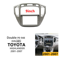 Kit d'installation de façade d'autoradio double DIN pour Toyota Highlander 2001-2017, cadre de panneau de garniture de tableau de bord 9 pouces