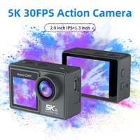 Caméra d'Action Sportive Haute Qualité WiFi Anti-Secousses Double Objectif Grand Angle 170° Étanche 5K 30FPS avec Télécommande