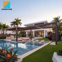 Pérgola Motorizada de Aluminio con Techo Bioclimático de Láminas Ajustables, Impermeable, para Jardín, Patio, Terraza, Diseño OEM