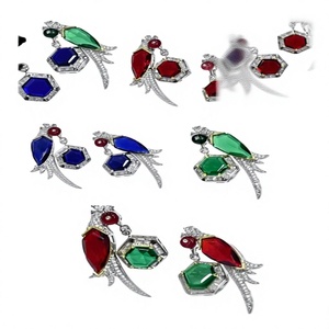 Stylish Trendy CZ Stones Fusion <b>Earrings</b> Best Quality Perfect for Party Wear and Special Occasions Modern Wear For Women - Product Image 2