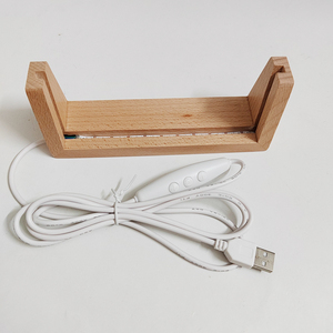 Affichage de photos en forme de U Base de lumière LED en bois Support de lampe <span class=keywords><strong>3D</strong></span> romantique Lampe en bois Cadre <span class=keywords><strong>photo</strong></span> en forme de U pour <span class=keywords><strong>photo</strong></span> en verre cristal - Product Image 6