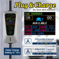 Cargador de Vehículos Eléctricos Wufen Nuevo de Nivel 2 para Interiores y Exteriores, 3.5KW, IP67, con Enchufe NEMA 5-15P, Conector Tipo 2 IEC 62196 para el Hogar