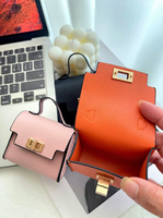 Tas Mini Fashion Terlaris Bahan Kulit PU Multi Warna Gantungan Kunci Tas Liontin untuk Wanita Penyimpanan Kunci Mobil Headphone Lipstik Sebagai Hadiah