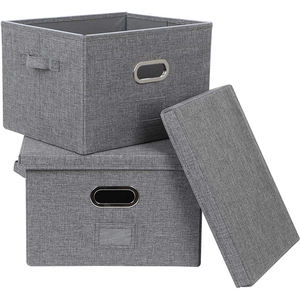 Storage Home Gray 2 Pack Storage Box Fabric Large Capacity File Storage Box Home Office Organizer Fabric Storage Box