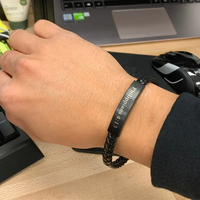 Bracelet en cuir gravé personnalisé Bracelet homme personnalisé pour hommes et femmes Cadeaux de vacances en famille