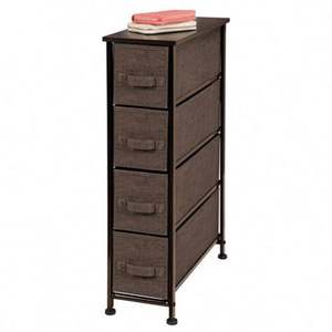 Modern Rolling Cart <b>Organizer</b> with Non Woven Fabric Storage <b>Drawer</b> Bedroom Nightstand 3 <b>Drawer</b> Leather Desk <b>Organizer</b> - Product Image 2