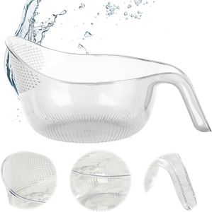 Panier égouttoir multifonction en plastique PET pour cuisine, bol à riz et fruits, panier de lavage et d'égouttage avec poignée, passoire - Product Image 1