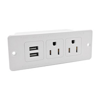 Multiprise dissimulée standard US, à monter sur le bureau, pour bureaux, meubles, armoires, comptoirs, USB