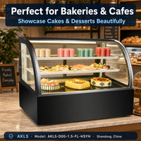 Vitrine de présentation de pâtisserie et de desserts commerciale à 2 portes en verre incurvé de 700 L avec refroidissement par air LED et dégivrage automatique pour café