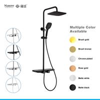 YUSON YS34293 Colonne de Douche Murale Mitigeur de Baignoire 3 Sorties avec Tablette