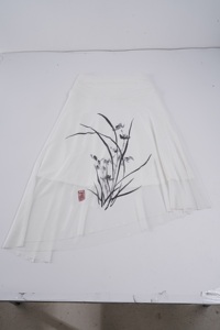 Falda de malla con dobladillo irregular, estampado floral chino, nueva falda elegante de estilo vintage para mujer - Product Image 6