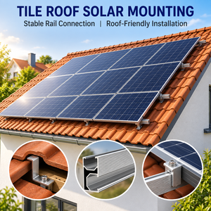 Rail de montage solaire en aluminium anodisé OEM pour systèmes d'installation de panneaux photovoltaïques sur tuiles métalliques et toits plats - Product Image 2