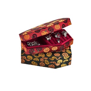 Boîte à bijoux vintage de luxe pour Halloween, emballage cadeau en forme de cercueil, carton imprimé personnalisé, pliable, forme rectangulaire, motif floral - Product Image 2