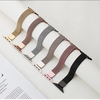 Bracelets à boucle milanaise magnétique en acier inoxydable de 14mm pour Apple Watch 10 9 8 7 6 5 4 3 Mesh Mens Luxury Watches Metal Band