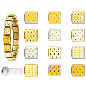 Venta al por mayor: Últimos abalorios de acero inoxidable italianos de 9 mm con diseño de abeja personalizado para pulseras, ideales para fiestas, creación de joyas DIY y regalos. - Product Image 1