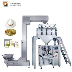 Mesin pengemasan nasi gula vertikal otomatis Paket segel 4 sisi dengan timbangan linier