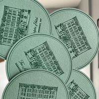Sous-verres en carton épais personnalisés en typographie, gaufrés, pour café, bar, paysage urbain, vente en gros, fournitures artisanales pour fêtes