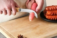 Couteau courbé en bois pour fruits, manche parfumé, multifonctionnel, écologique, pour la cuisine domestique, faucille courbée en bois