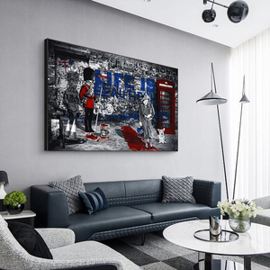 <span class=keywords><strong>Banksy</strong></span> J'AIME RÊVER <span class=keywords><strong>Art</strong></span> mural <span class=keywords><strong>pop</strong></span> de rue Graffiti Image et affiches Peinture sur toile pour la décoration de la maison Cuadros Décoration de chambre - Product Image 4