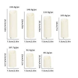 Lot de 5 bougies sans flamme à télécommande, rechargeables, à piles, à <span class=keywords><strong>longue</strong></span> durée de vie, en cire véritable, LED, USB, en forme de pilier - Product Image 6