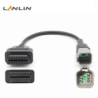 Câble d'extension OBD femelle 6 broches vers 16 broches, adaptateur de diagnostic, faisceau de câblage pour moto, pour réparation automobile
