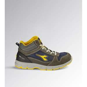 Chaussures de sécurité Diadora Run Mid S3S pour hommes, avec embout en acier, antistatiques, gris château, bleu signal, coupe régulière - Product Image 1