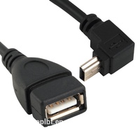 OTG USB 2.0 Female Jack zu Mini USB B 5pin Male Plug 90 Angle Adapter Short Cable