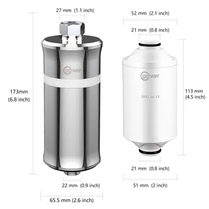 High Output Universal Water Filter for Shower with With KDF 55 Strongly Eliminates Chlorine and Heavy Metals