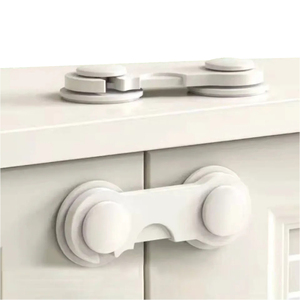 Verrous de sécurité pour portes d'armoires en plastique blanc pour enfants, protection anti-pincement des meubles, matériau PP, installation facile - Product Image 2