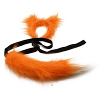 Ensemble de costumes d'animaux en fourrure : Bandeau et queue de renard orange en peluche pour jeux de rôle et accessoires de déguisement cosplay