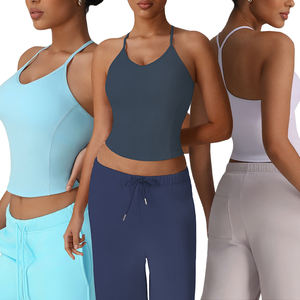 Sm2525-2スポーツタンクトップYバックデザイン高品質フィットネスウェアクイックドライワークアウト服キャミソールスポーツブラ - Product Image 1