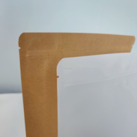Venta al por mayor de papel Kraft mate, bolsa de pie con cremallera y ventana, embalaje de papel para alimentos, café, aperitivos, semillas