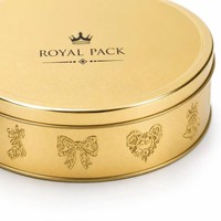 Boîte en métal ronde personnalisée de qualité supérieure, boîte à biscuits en métal gaufré, emballage alimentaire pour chocolat, boîte pour emballages cadeaux de fêtes