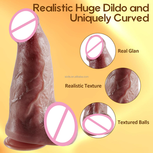 Consolador vibrador realista de empuje de 9,4 pulgadas, juguete sexual para mujeres, silicona líquida, calefacción vibratoria, consolador grande, estimulador, parejas adultas - Product Image 4