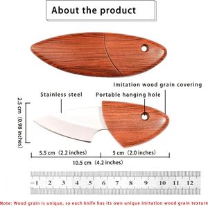 Cuchillo Plegable Mini con Mango de Madera para Uso Diario, Cuchilla Pequeña de Acero Inoxidable, Herramienta de Bolsillo EDC, Gadget Práctico para Tareas de Corte Rápido - Product Image 2