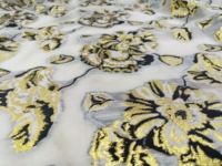 Tissu Jacquard avec Clip à fleurs métallique, vintage, 3D, Floral, personnalisé, pour vêtement, en Stock, disponible