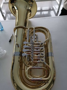 <span class=keywords><strong>Tuba</strong></span> in Tonalità Bb di Alta Qualità con Laccatura Dorata / Placcatura Argento, 4 Chiavi Rotanti e Pistone in Ottone Giallo (JTU-200) - Product Image 2