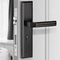 Poignées de Porte Intérieures et Serrures Haut de Gamme en Zinc-Aluminium Antirouille pour Hôtels et Résidences, avec Clé, pour Portes en Bois