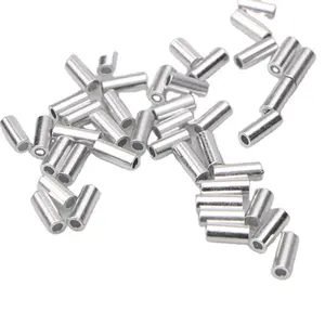 1000 Pcs/set White Round Aluminum Fishing Tube Fishing Wire Pipe Crimp Sleeves Connector Fishing Line Accessories Tool
