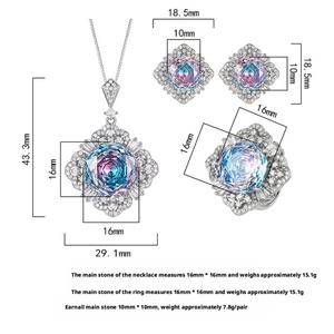 Wholesale Eco-friendly Copper 16-10mm Color-Changing Zircon Pendant <b>Earrings</b> <b>Set</b> Mixed Design Jewelry <b>Set</b> for Bold Style - Product Image 2