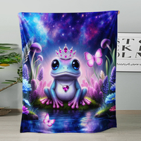 Couverture en flanelle à motif d'amour Axolotl pour la Saint-Valentin, couverture décorative douce et chaude avec motif de salamandre de dessin animé mignon