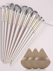 แปรงแต่งหน้าสำหรับผู้หญิงมืออาชีพแปรงปัดแก้มสีทองเส้นใยสังเคราะห์สำหรับผมอุปกรณ์ด้านความงามติดฉลากตามต้องการ - Product Image 6